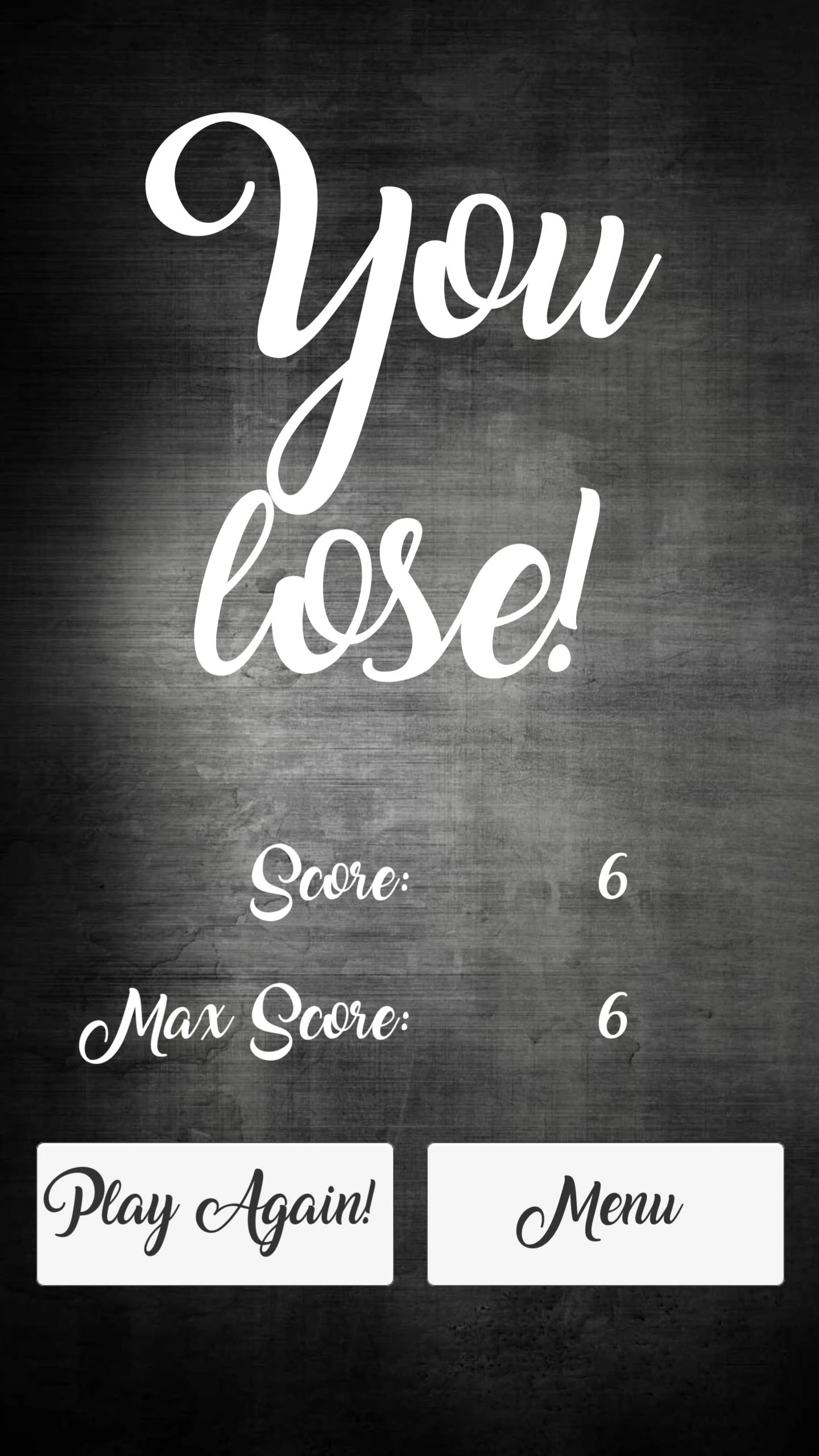 Pantalla de fin de partida en Diabolique